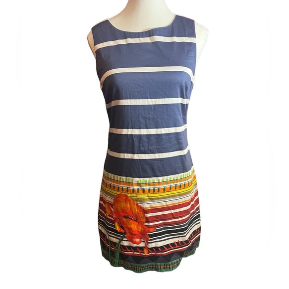 Desigual EUC 36 size small sheath dress tropical flower nautical vibes resort - Picture 2 of 4